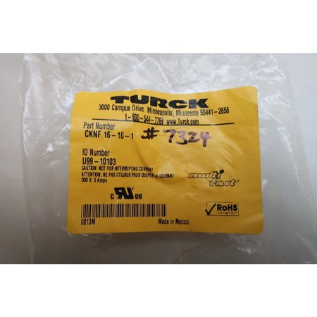 Turck Multifast 3A Amps U99-10103 300V-Ac Cordset Cable CKNF 16-16-1